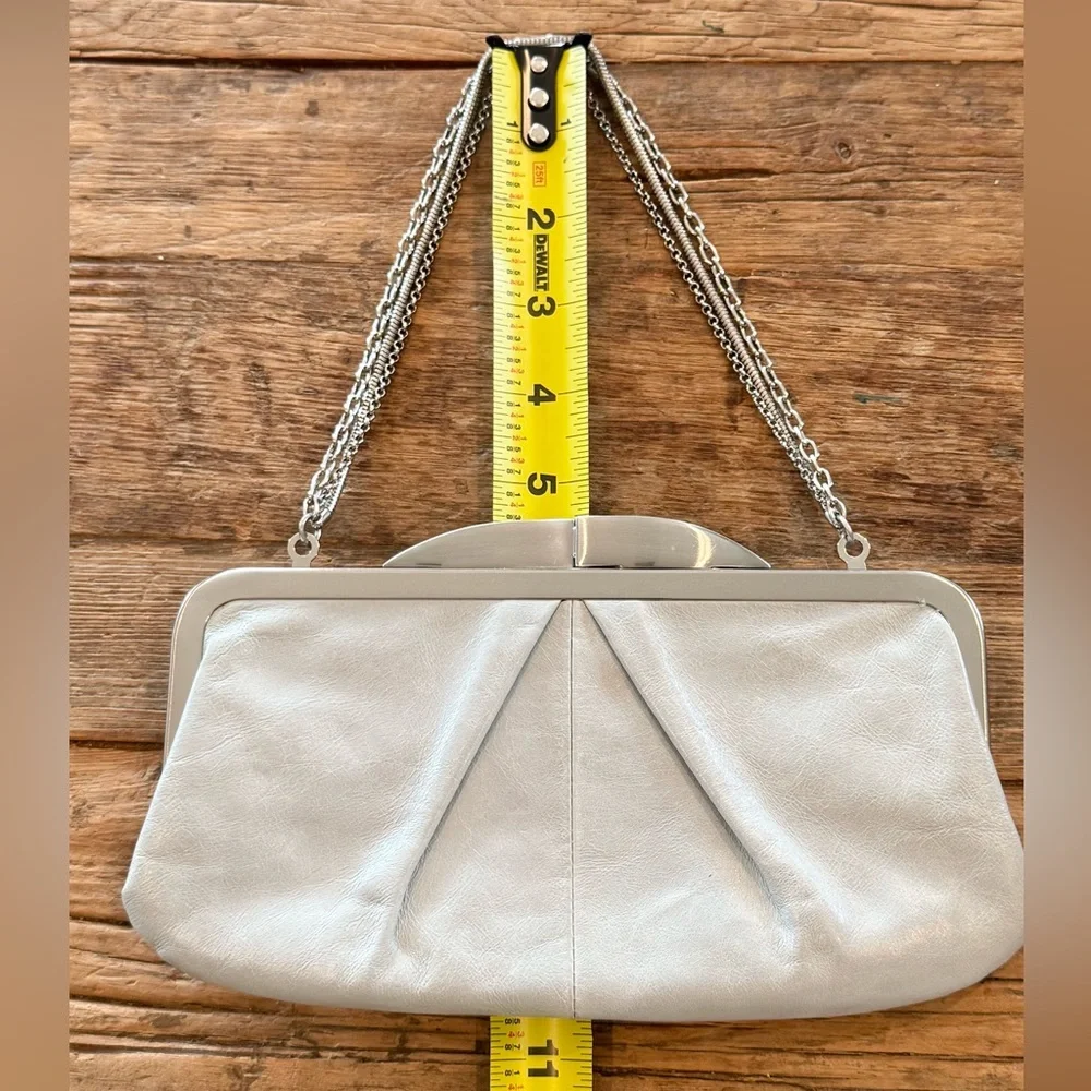 HOBO Hayward Clutch Purse in Pearlized Whisper Blue